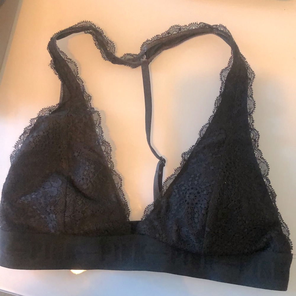 PINK lace halter bralette
